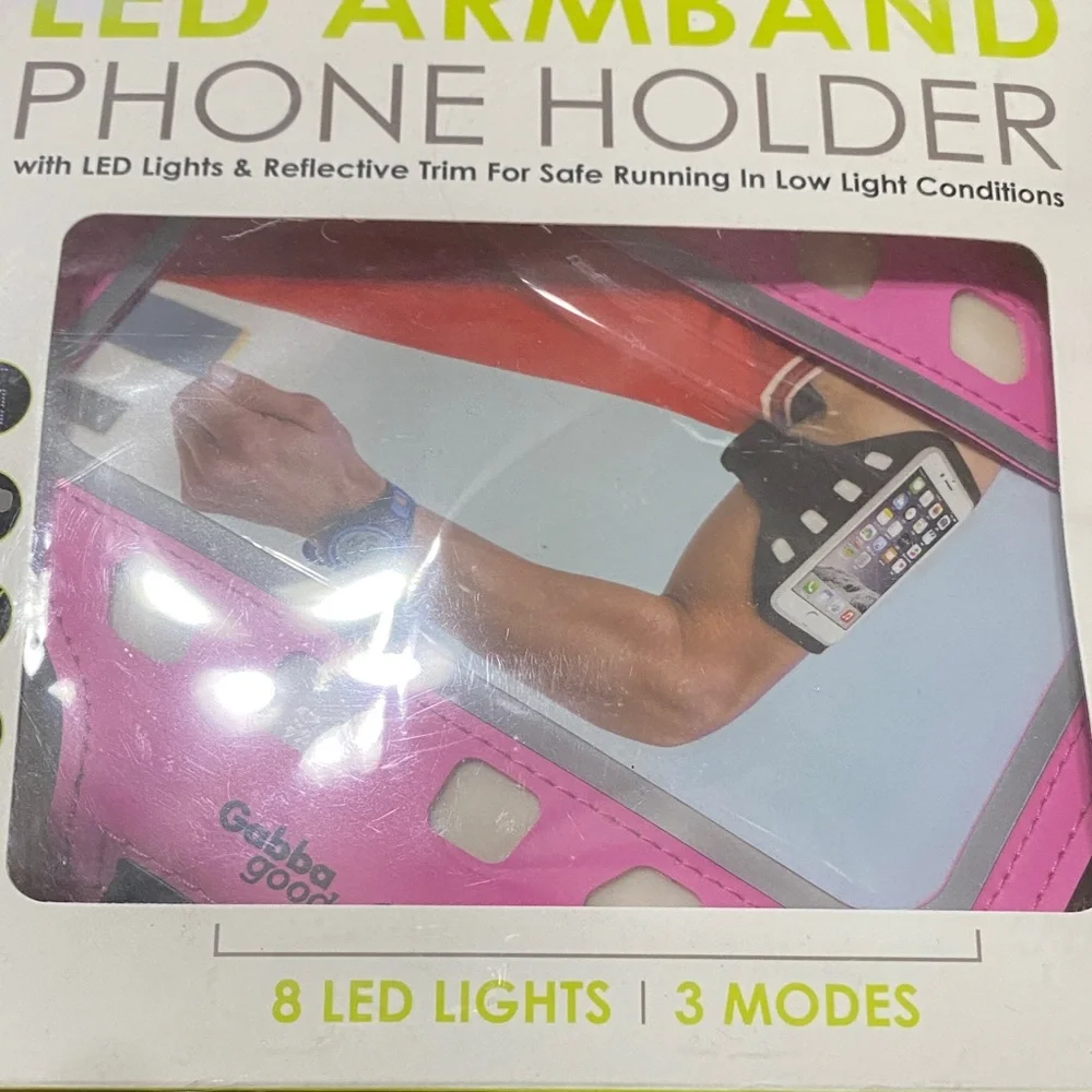 Gabba Goods Pink LED Armband Phone Holder